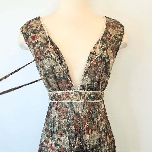 🌺SOLD🌺 Young Edwardian by Arpeja Vintage Floral Prairie Pleated Milkmaid Dress - Picture 2 of 15